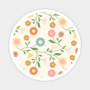 Pretty Floral Ivory Magnet
